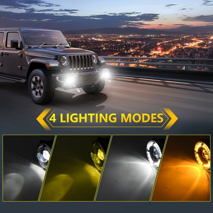 Fendinebbia a lente singola con guida luminosa Y5 da 4 pollici e 1 paio, For Jeep Wrangler JK 2 Door 2007-2015