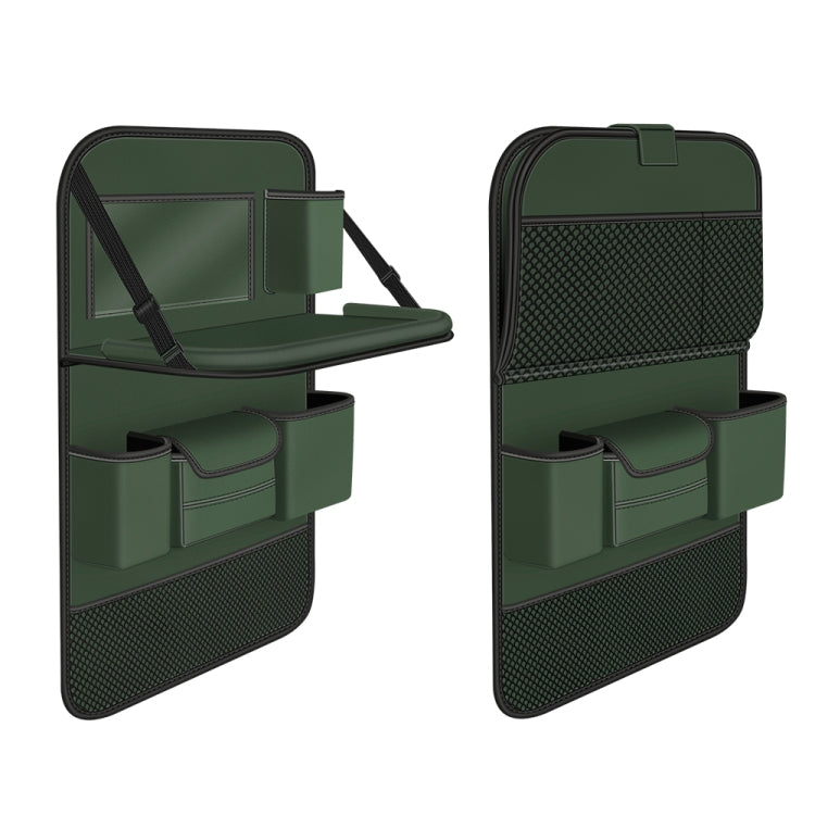 4041 Tavolo da pranzo pieghevole con borsa portaoggetti per schienale in pelle Napa Texture, 4041 (Olive Green), 4041 (Black), 4041 (Grey), 4041 (Brown)