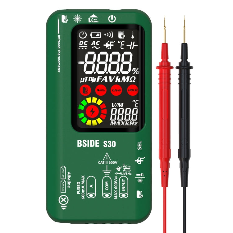 Multimetro per la misurazione della temperatura a infrarossi con schermo a colori intelligente BSIDE S30, S30 (Green), S30 (Red), S30 (Black)