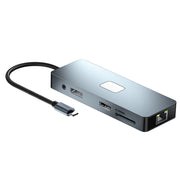 BYL-2309 Tipo-C a HDMI 4K 60Hz + DP HD + VGA + RJ47 + USB3.2 + Audio 3,5mm + PD100W + SD + Docking Station TF HUB, BYL-2309