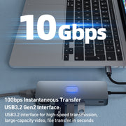 BYL-2309 Tipo-C a HDMI 4K 60Hz + DP HD + VGA + RJ47 + USB3.2 + Audio 3,5mm + PD100W + SD + Docking Station TF HUB, BYL-2309