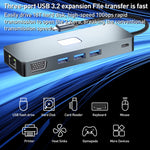 BYL-2309 Tipo-C a HDMI 4K 60Hz + DP HD + VGA + RJ47 + USB3.2 + Audio 3,5mm + PD100W + SD + Docking Station TF HUB, BYL-2309
