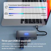 BYL-2312 Tipo-C a HDMI 4K 30Hz + USB 3.0 + HUB docking station PD100W, BYL-2312