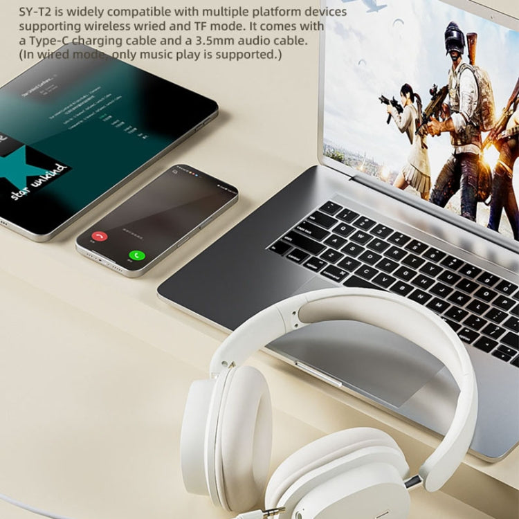 Cuffie da gioco wireless T2 pieghevoli ad alta definizione stereo ENC con riduzione del rumore con microfono, T2