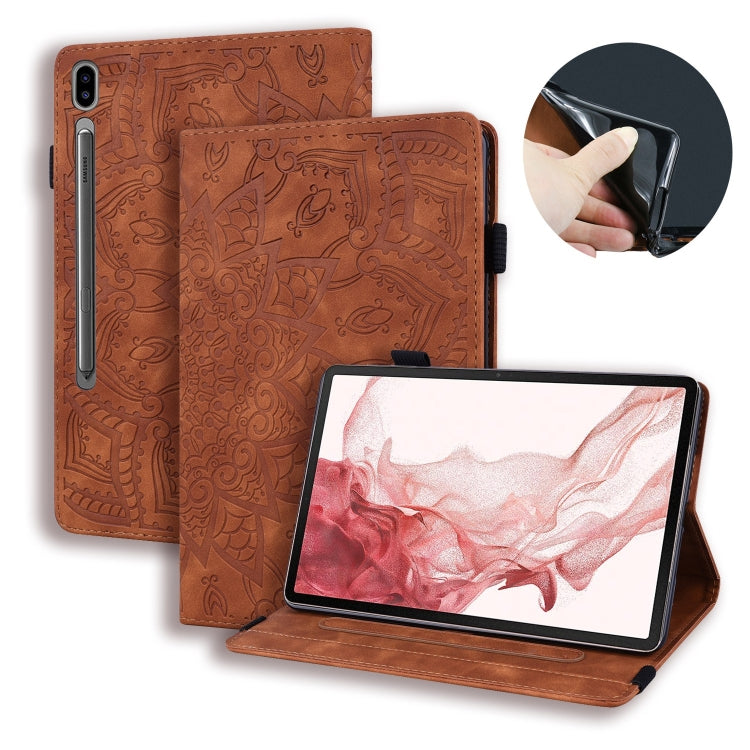 Custodia per tablet in pelle goffrata con texture di vitello, For Galaxy Tab S10 Lite / S10 FE, For Galaxy Tab S11, For Galaxy Tab S9 FE+