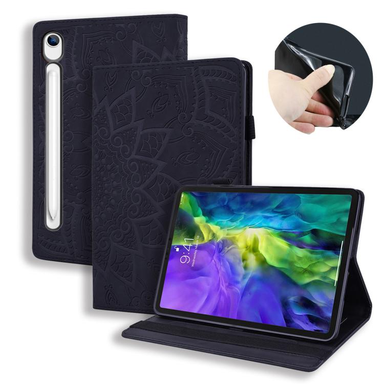 Custodia per tablet in pelle goffrata con texture di vitello, For Galaxy Tab S10 Lite / S10 FE, For Galaxy Tab S11, For Galaxy Tab S9 FE+