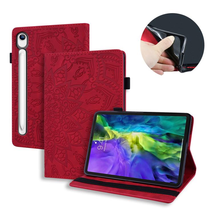 Custodia per tablet in pelle goffrata con texture di vitello, For Galaxy Tab S10 Lite / S10 FE, For Galaxy Tab S11, For Galaxy Tab S9 FE+
