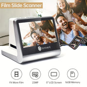 Scanner per pellicole con schermo HD Tonivent TON170 da 22 megapixel da 5 pollici, TON170 White
