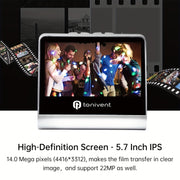 Scanner per pellicole con schermo HD Tonivent TON170 da 22 megapixel da 5 pollici, TON170 White