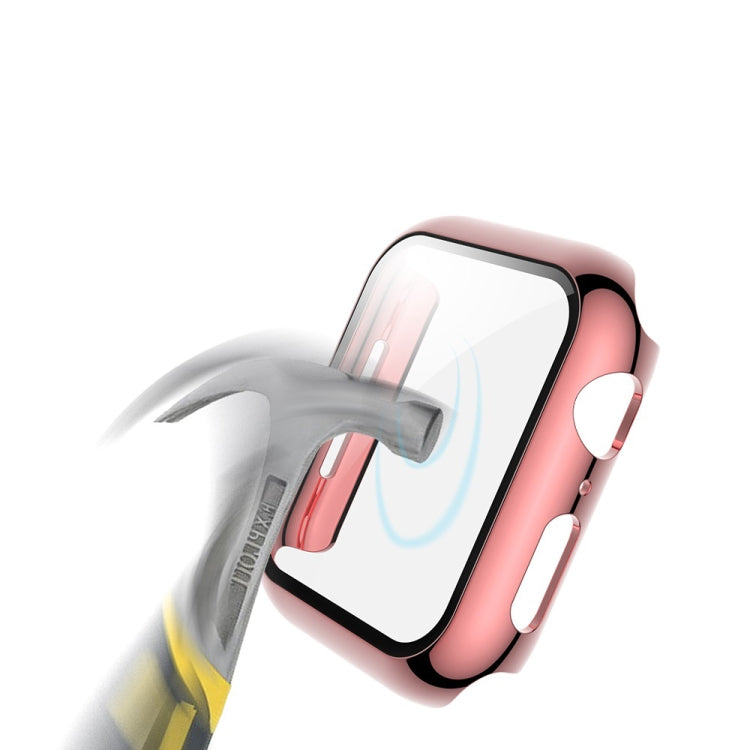 Custodia per PC elettrolitico + custodia protettiva integrata in pellicola temperata, For Apple Watch Series 3 & 2 & 1 38mm, For Apple Watch Series 3 & 2 & 1  42mm, For Apple Watch Series 5 & 4 40mm, For Apple Watch Series 5 & 4 44mm