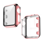 Custodia per PC elettrolitico + custodia protettiva integrata in pellicola temperata, For Apple Watch Series 3 & 2 & 1 38mm, For Apple Watch Series 3 & 2 & 1  42mm, For Apple Watch Series 5 & 4 40mm, For Apple Watch Series 5 & 4 44mm