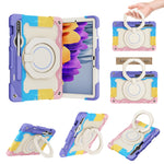 Custodia per tablet in silicone con supporto ad anello rotante portatile Armor, For Samsung Galaxy Tab A11+ / A9+, For Samsung Galaxy Tab A11 / A9, For Samsung Galaxy Tab S10 Lite / S10 FE, For Samsung Galaxy Tab S11 Ultra