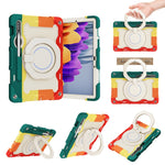 Custodia per tablet in silicone con supporto ad anello rotante portatile Armor, For Samsung Galaxy Tab A11+ / A9+, For Samsung Galaxy Tab A11 / A9, For Samsung Galaxy Tab S10 Lite / S10 FE, For Samsung Galaxy Tab S11 Ultra