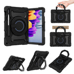 Custodia per tablet in silicone con supporto ad anello rotante portatile Armor, For Samsung Galaxy Tab A11+ / A9+, For Samsung Galaxy Tab A11 / A9, For Samsung Galaxy Tab S10 Lite / S10 FE, For Samsung Galaxy Tab S11 Ultra