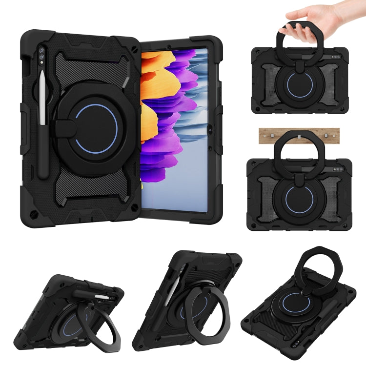 Custodia per tablet in silicone con supporto ad anello rotante portatile Armor, For Samsung Galaxy Tab A11+ / A9+, For Samsung Galaxy Tab A11 / A9, For Samsung Galaxy Tab S10 Lite / S10 FE, For Samsung Galaxy Tab S11 Ultra