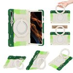 Custodia per tablet in silicone con supporto ad anello rotante portatile Armor, For Samsung Galaxy Tab S10 FE+, For Samsung Galaxy Tab S10+ / S9+ / S9 FE+, For Samsung Galaxy Tab S9 Ultra, For Samsung Galaxy Tab S8 Ultra