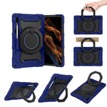 Custodia per tablet in silicone con supporto ad anello rotante portatile Armor, For Samsung Galaxy Tab S10 FE+, For Samsung Galaxy Tab S10+ / S9+ / S9 FE+, For Samsung Galaxy Tab S9 Ultra, For Samsung Galaxy Tab S8 Ultra