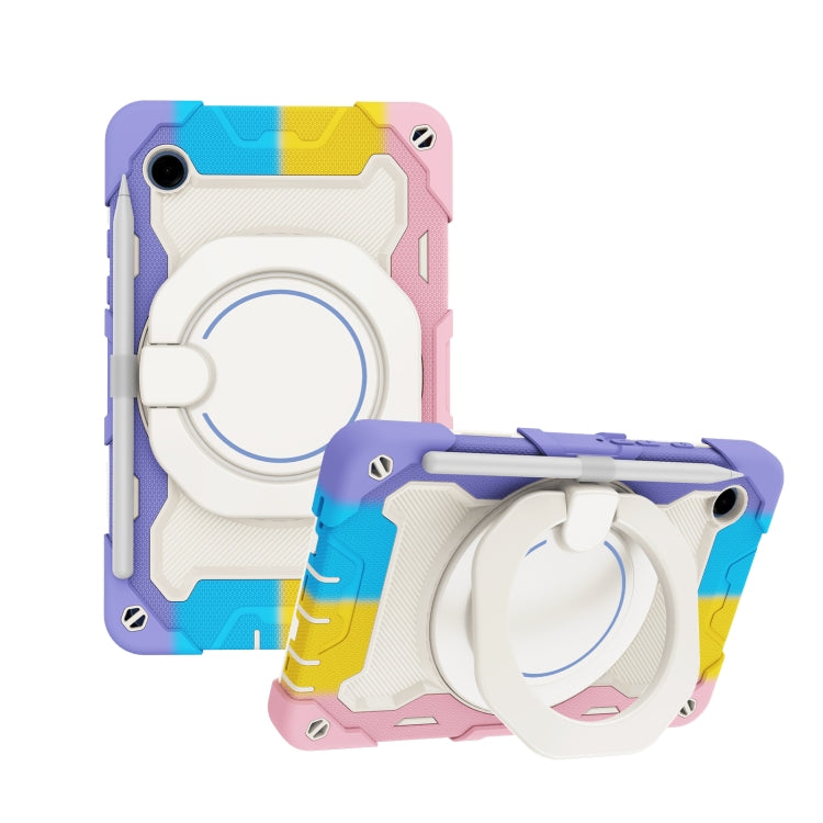 Custodia per tablet in silicone con supporto ad anello rotante portatile Armor, For Samsung Galaxy Tab A11+ / A9+, For Samsung Galaxy Tab A11 / A9, For Samsung Galaxy Tab S10 Lite / S10 FE, For Samsung Galaxy Tab S11 Ultra