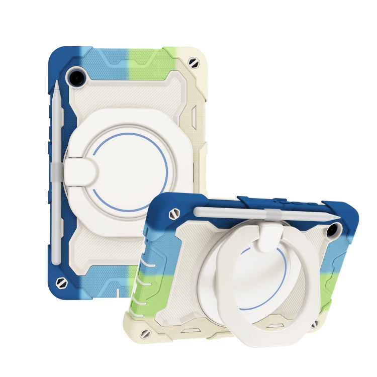 Custodia per tablet in silicone con supporto ad anello rotante portatile Armor, For Samsung Galaxy Tab A11+ / A9+, For Samsung Galaxy Tab A11 / A9, For Samsung Galaxy Tab S10 Lite / S10 FE, For Samsung Galaxy Tab S11 Ultra