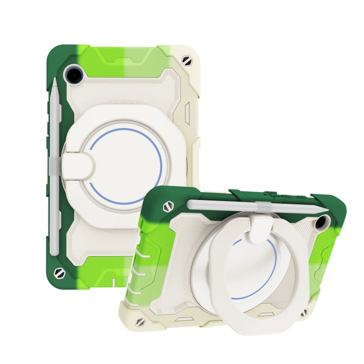 Custodia per tablet in silicone con supporto ad anello rotante portatile Armor, For Samsung Galaxy Tab A11+ / A9+, For Samsung Galaxy Tab A11 / A9, For Samsung Galaxy Tab S10 Lite / S10 FE, For Samsung Galaxy Tab S11 Ultra