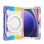 Custodia per tablet in silicone con supporto ad anello rotante portatile Armor, For Samsung Galaxy Tab A11+ / A9+, For Samsung Galaxy Tab A11 / A9, For Samsung Galaxy Tab S10 Lite / S10 FE, For Samsung Galaxy Tab S11 Ultra