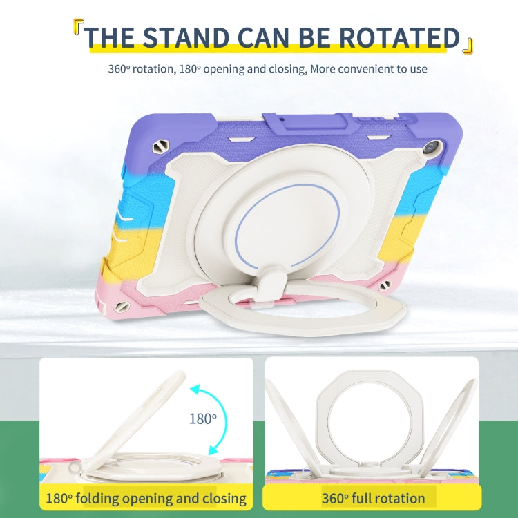 Custodia per tablet in silicone con supporto ad anello rotante portatile Armor, For Samsung Galaxy Tab A11+ / A9+, For Samsung Galaxy Tab A11 / A9, For Samsung Galaxy Tab S10 Lite / S10 FE, For Samsung Galaxy Tab S11 Ultra