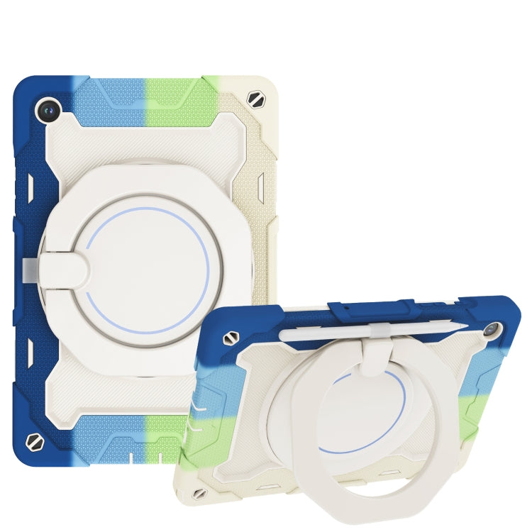Custodia per tablet in silicone con supporto ad anello rotante portatile Armor, For Samsung Galaxy Tab A11+ / A9+, For Samsung Galaxy Tab A11 / A9, For Samsung Galaxy Tab S10 Lite / S10 FE, For Samsung Galaxy Tab S11 Ultra