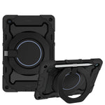 Custodia per tablet in silicone con supporto ad anello rotante portatile Armor, For Samsung Galaxy Tab A11+ / A9+, For Samsung Galaxy Tab A11 / A9, For Samsung Galaxy Tab S10 Lite / S10 FE, For Samsung Galaxy Tab S11 Ultra