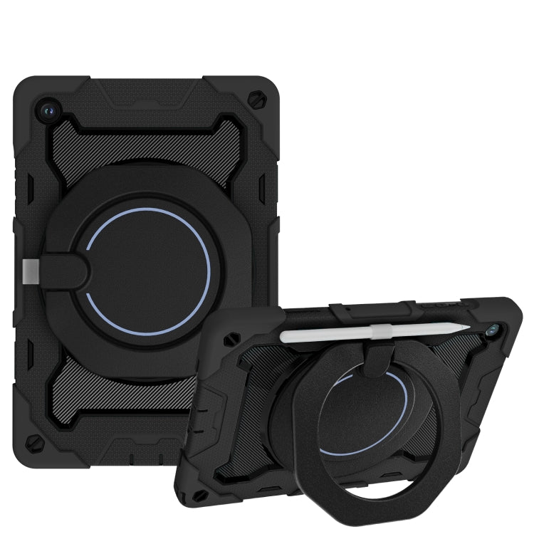 Custodia per tablet in silicone con supporto ad anello rotante portatile Armor, For Samsung Galaxy Tab A11+ / A9+, For Samsung Galaxy Tab A11 / A9, For Samsung Galaxy Tab S10 Lite / S10 FE, For Samsung Galaxy Tab S11 Ultra