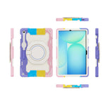 Custodia per tablet in silicone con supporto ad anello rotante portatile Armor, For Samsung Galaxy Tab S10 FE+, For Samsung Galaxy Tab S10+ / S9+ / S9 FE+, For Samsung Galaxy Tab S9 Ultra, For Samsung Galaxy Tab S8 Ultra