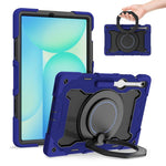 Custodia per tablet in silicone con supporto ad anello rotante portatile Armor, For Samsung Galaxy Tab S10 FE+, For Samsung Galaxy Tab S10+ / S9+ / S9 FE+, For Samsung Galaxy Tab S9 Ultra, For Samsung Galaxy Tab S8 Ultra