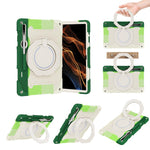 Custodia per tablet in silicone con supporto ad anello rotante portatile Armor, For Samsung Galaxy Tab S10 FE+, For Samsung Galaxy Tab S10+ / S9+ / S9 FE+, For Samsung Galaxy Tab S9 Ultra, For Samsung Galaxy Tab S8 Ultra