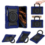 Custodia per tablet in silicone con supporto ad anello rotante portatile Armor, For Samsung Galaxy Tab S10 FE+, For Samsung Galaxy Tab S10+ / S9+ / S9 FE+, For Samsung Galaxy Tab S9 Ultra, For Samsung Galaxy Tab S8 Ultra