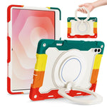 Custodia per tablet in silicone con supporto ad anello rotante portatile Armor, For Samsung Galaxy Tab A11+ / A9+, For Samsung Galaxy Tab A11 / A9, For Samsung Galaxy Tab S10 Lite / S10 FE, For Samsung Galaxy Tab S11 Ultra