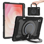 Custodia per tablet in silicone con supporto ad anello rotante portatile Armor, For Samsung Galaxy Tab A11+ / A9+, For Samsung Galaxy Tab A11 / A9, For Samsung Galaxy Tab S10 Lite / S10 FE, For Samsung Galaxy Tab S11 Ultra