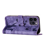Custodia per cellulare in pelle con stampa a farfalla con gatto, For iPhone 15 Pro Max, For iPhone 15 Pro, For iPhone 15 Plus, For iPhone 15