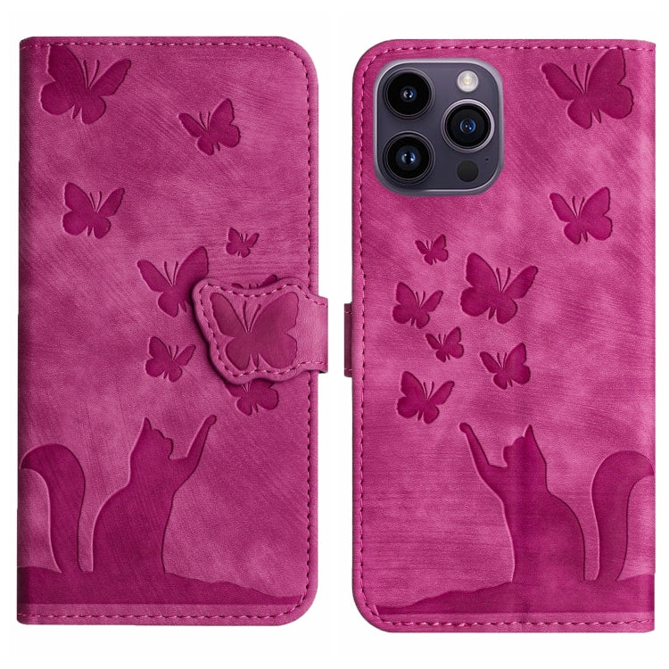 Custodia per cellulare in pelle con stampa a farfalla con gatto, For iPhone 15 Pro Max, For iPhone 15 Pro, For iPhone 15 Plus, For iPhone 15