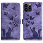 Custodia per cellulare in pelle con stampa a farfalla con gatto, For iPhone 15 Pro Max, For iPhone 15 Pro, For iPhone 15 Plus, For iPhone 15