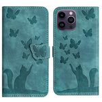 Custodia per cellulare in pelle con stampa a farfalla con gatto, For iPhone 15 Pro Max, For iPhone 15 Pro, For iPhone 15 Plus, For iPhone 15