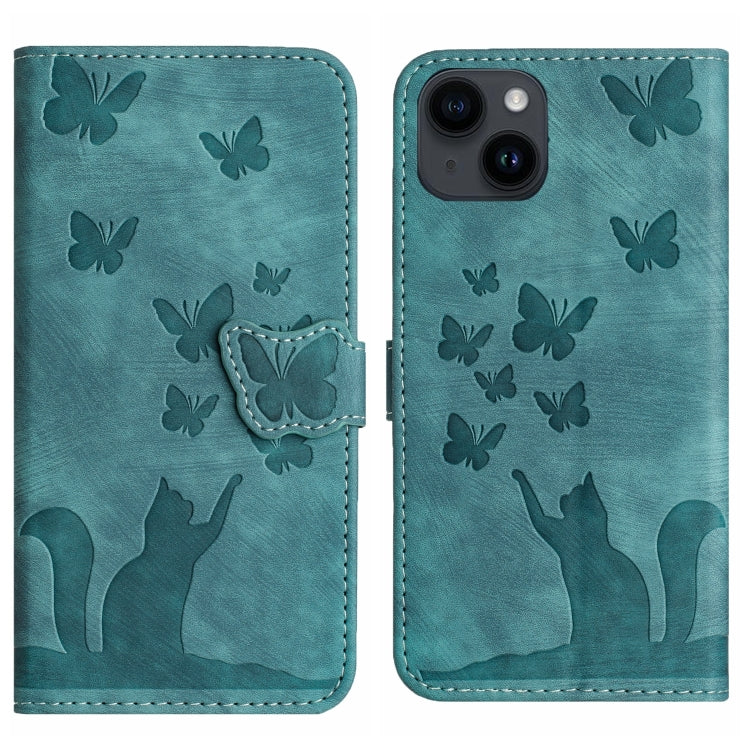 Custodia per cellulare in pelle con stampa a farfalla con gatto, For iPhone 15 Pro Max, For iPhone 15 Pro, For iPhone 15 Plus, For iPhone 15