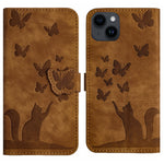 Custodia per cellulare in pelle con stampa a farfalla con gatto, For iPhone 15 Pro Max, For iPhone 15 Pro, For iPhone 15 Plus, For iPhone 15