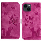 Custodia per cellulare in pelle con stampa a farfalla con gatto, For iPhone 15 Pro Max, For iPhone 15 Pro, For iPhone 15 Plus, For iPhone 15