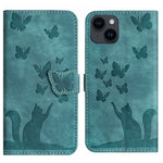 Custodia per cellulare in pelle con stampa a farfalla con gatto, For iPhone 15 Pro Max, For iPhone 15 Pro, For iPhone 15 Plus, For iPhone 15