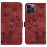 Custodia per cellulare in pelle con stampa a farfalla con gatto, For iPhone SE 2022 / 2020 / 8 / 7, For iPhone 13 Pro Max, For iPhone 13 Pro, For iPhone 13