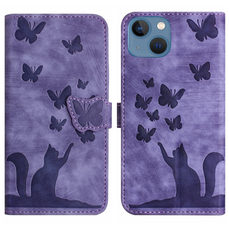 Custodia per cellulare in pelle con stampa a farfalla con gatto, For iPhone SE 2022 / 2020 / 8 / 7, For iPhone 13 Pro Max, For iPhone 13 Pro, For iPhone 13