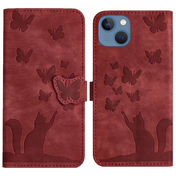 Custodia per cellulare in pelle con stampa a farfalla con gatto, For iPhone SE 2022 / 2020 / 8 / 7, For iPhone 13 Pro Max, For iPhone 13 Pro, For iPhone 13
