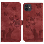 Custodia per cellulare in pelle con stampa a farfalla con gatto, For iPhone 13 mini, For iPhone 12 / 12 Pro, For iPhone 12 Pro Max, For iPhone 12 mini