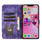 Custodia per cellulare in pelle con stampa a farfalla con gatto, For iPhone 13 mini, For iPhone 12 / 12 Pro, For iPhone 12 Pro Max, For iPhone 12 mini