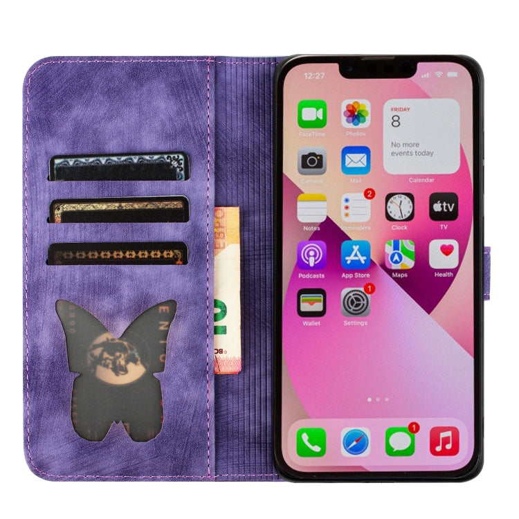 Custodia per cellulare in pelle con stampa a farfalla con gatto, For iPhone 13 mini, For iPhone 12 / 12 Pro, For iPhone 12 Pro Max, For iPhone 12 mini