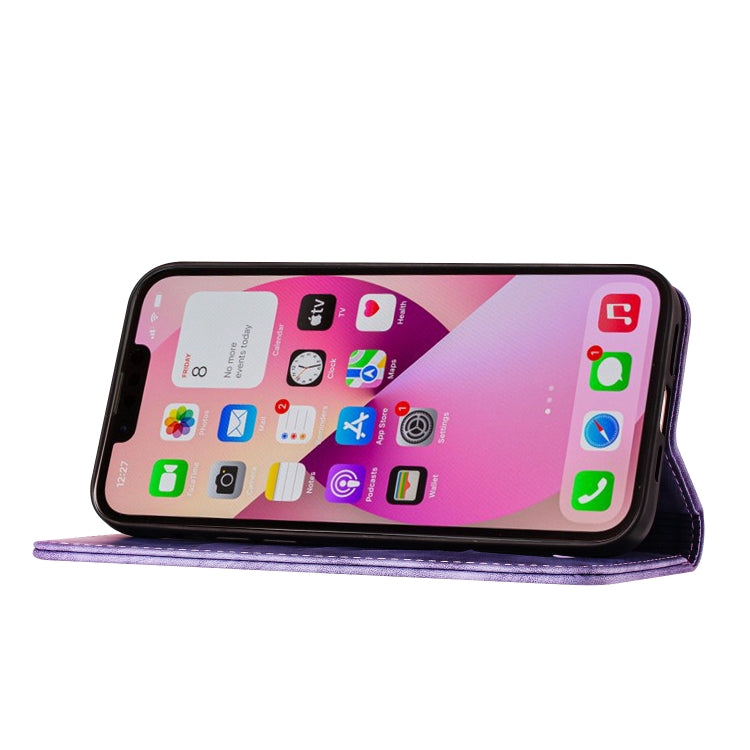 Custodia per cellulare in pelle con stampa a farfalla con gatto, For iPhone 13 mini, For iPhone 12 / 12 Pro, For iPhone 12 Pro Max, For iPhone 12 mini